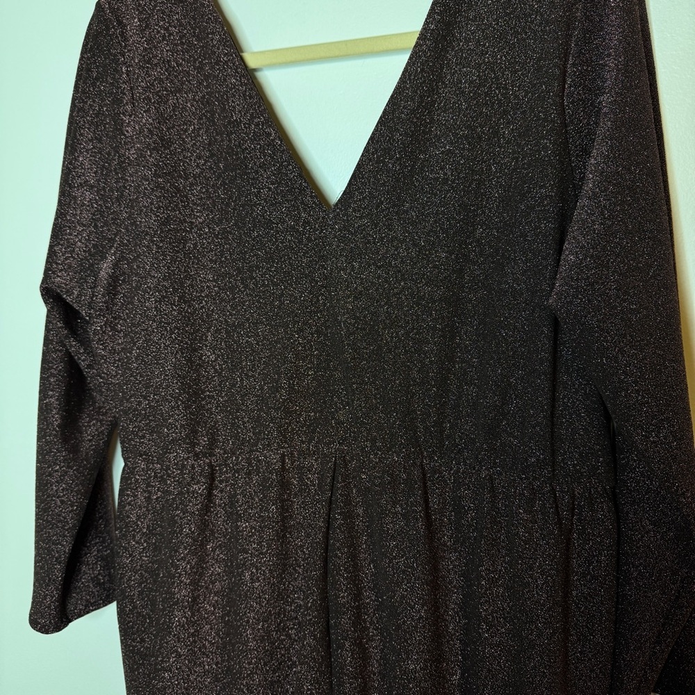 Modcloth Shine Away Sparkle Jumpsuit Au Fond Burgundy View 6